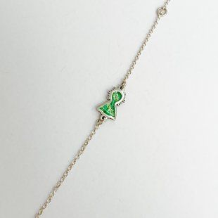 Pulsera "Virgen del Pilar" Verde con cadena de plata 535.1B-4 фото